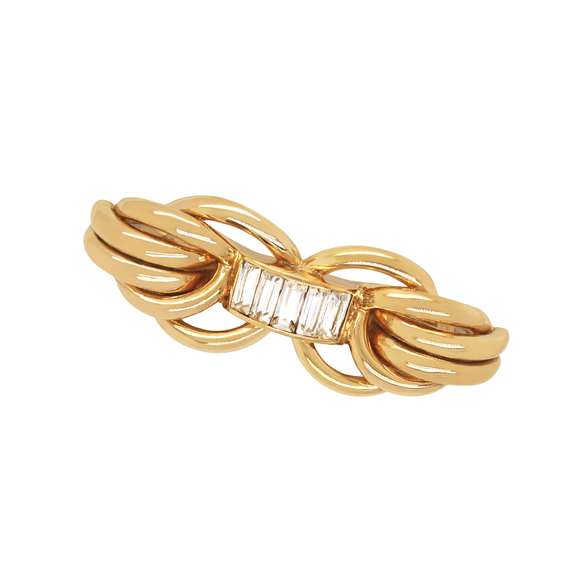 Metal ribbon brooch