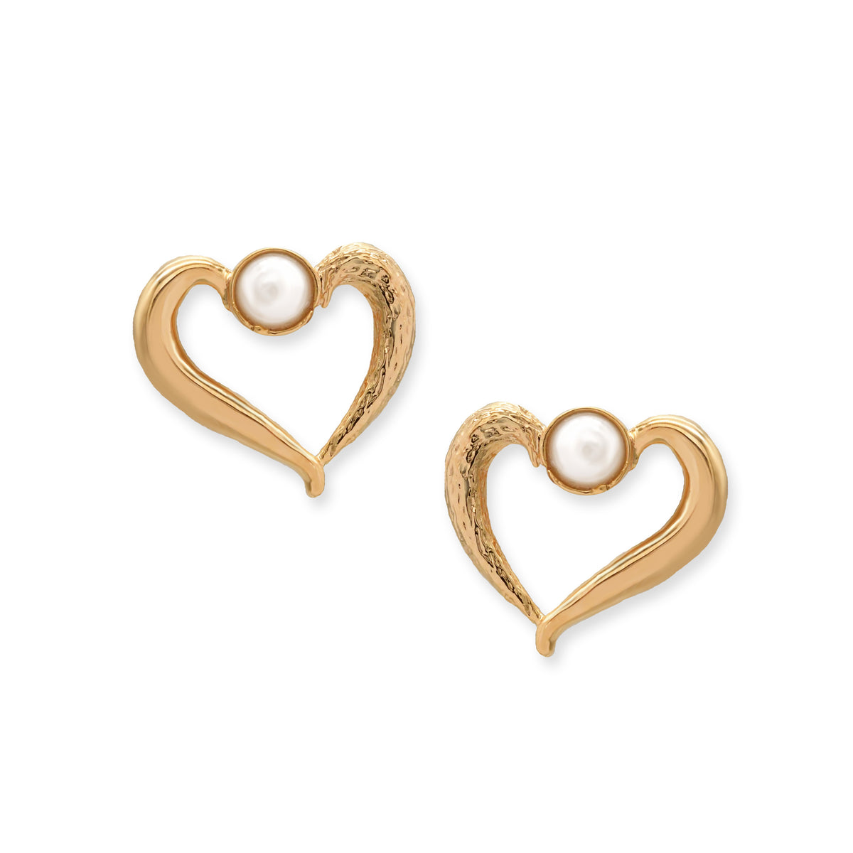 Ahn Mika smile heart petite Pierced Earrings