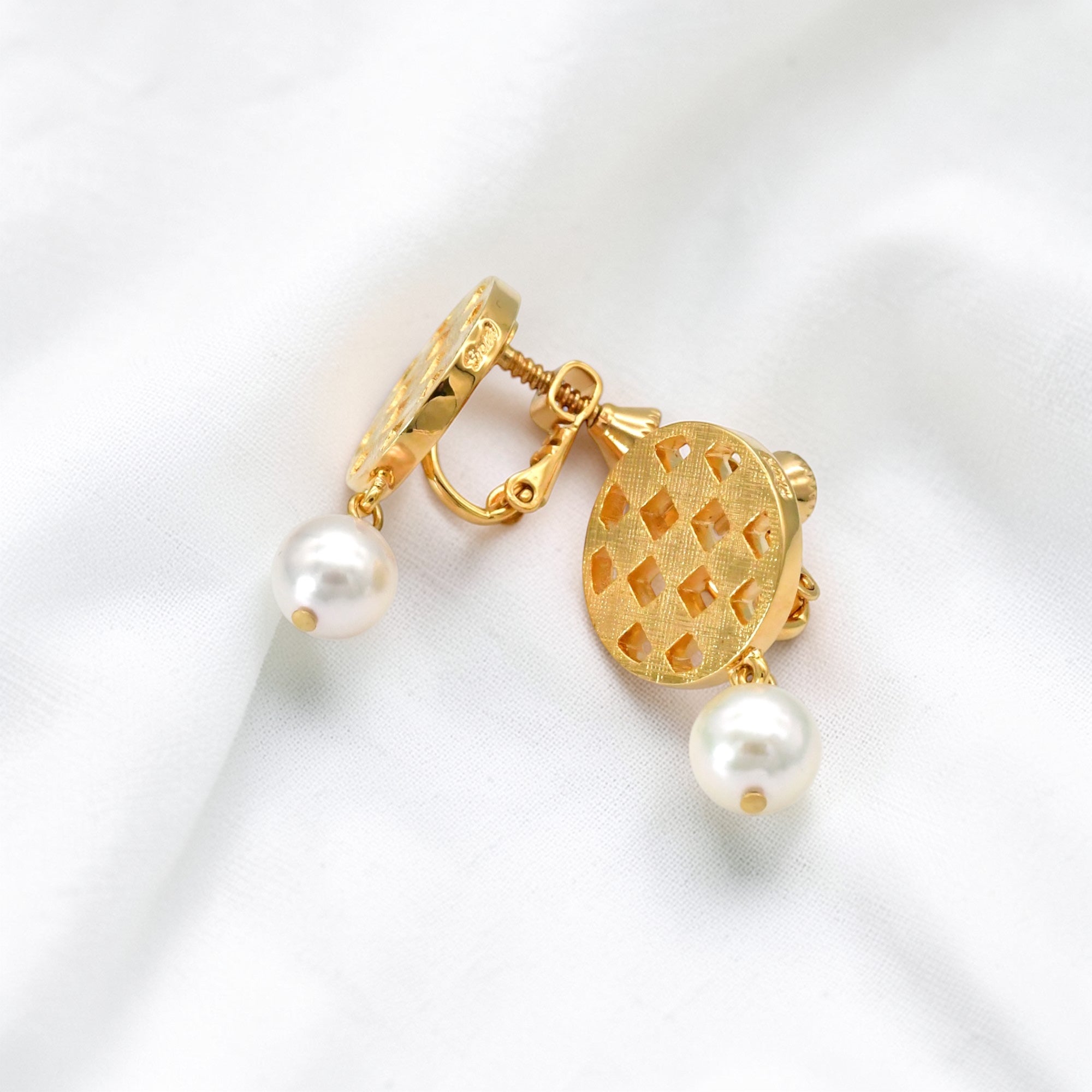 ワガラ 市松 イヤリング