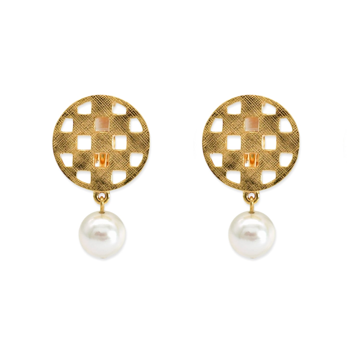 ワガラ 市松 イヤリング