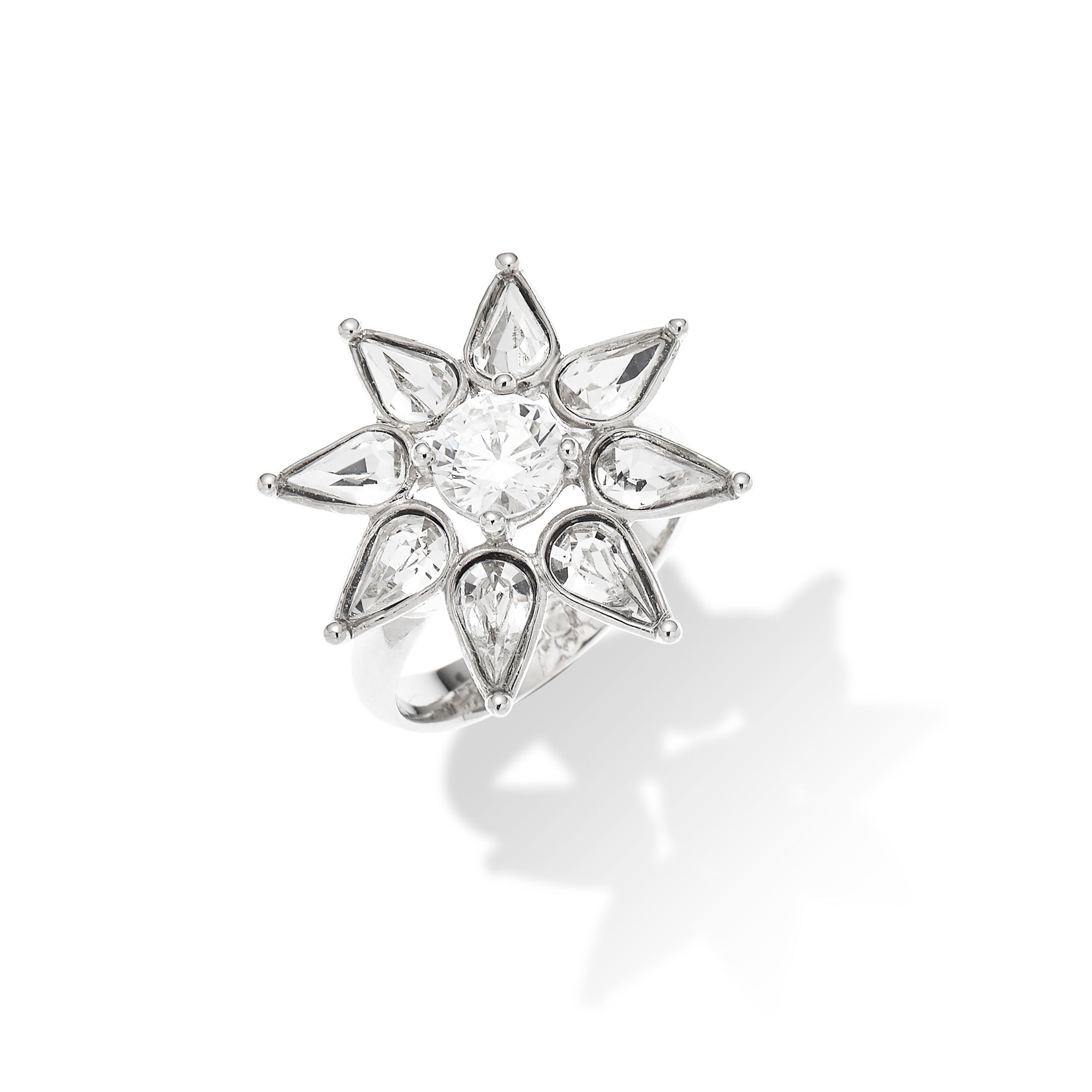 クリスタルフラワー クリア リング