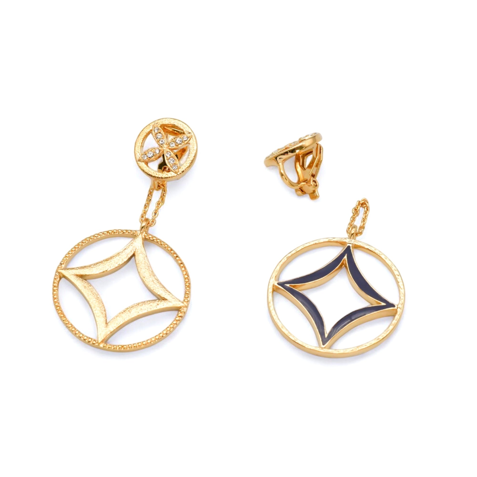 エン キョウゲン ネイビー イヤリング