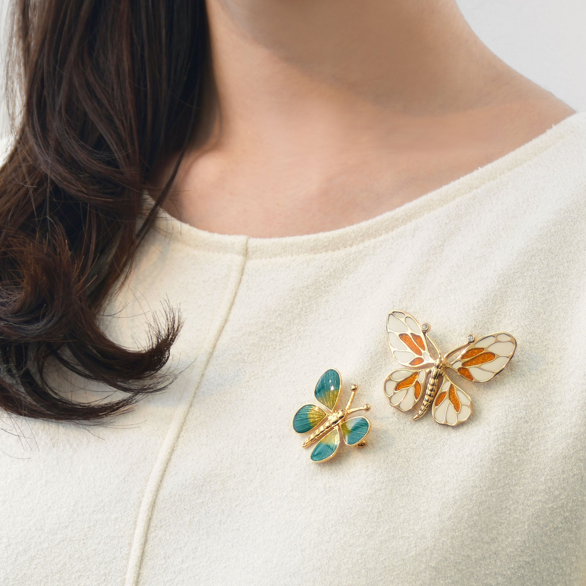 グリーンバタフライ ブローチ