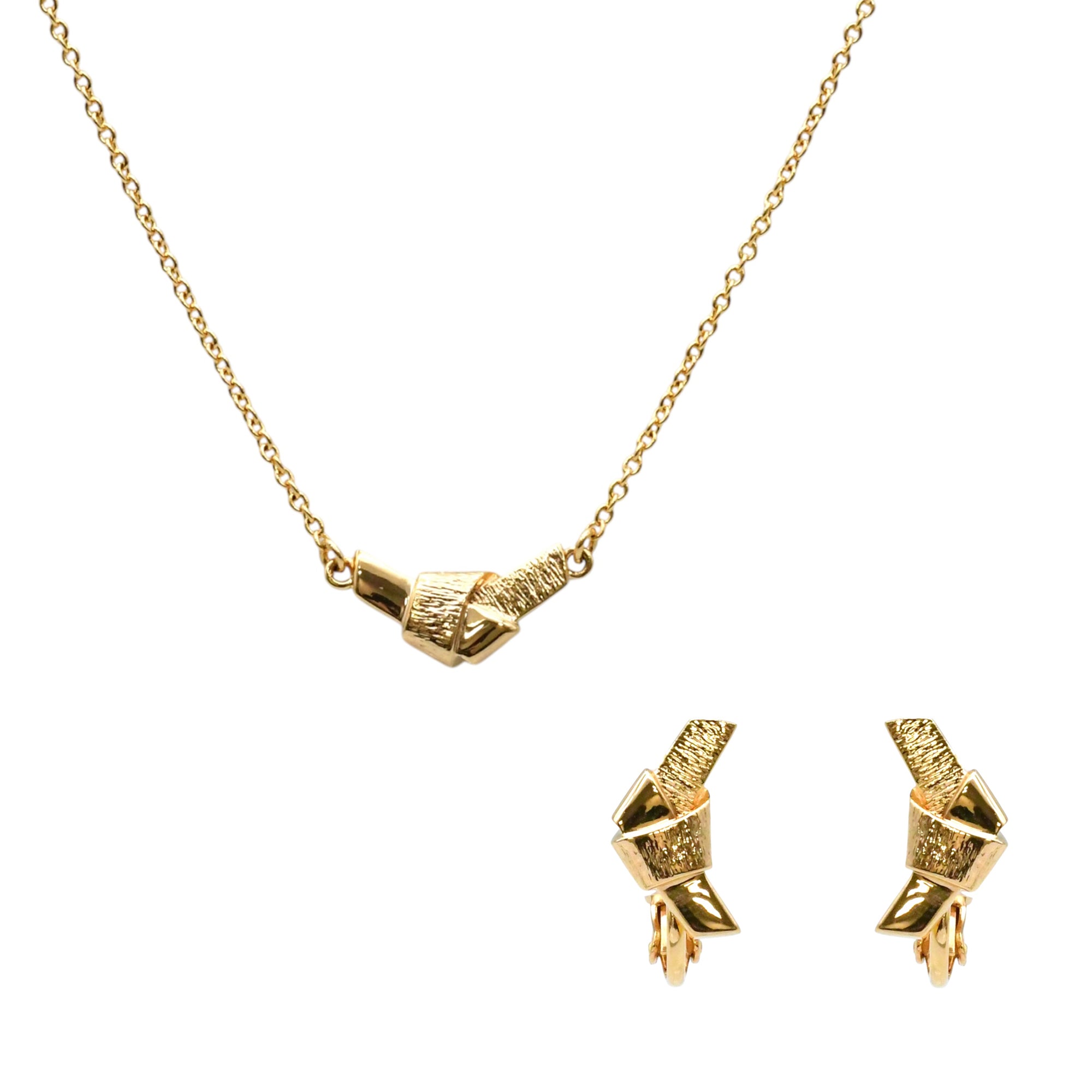 ムスビ プチネックレス&イヤリングセット