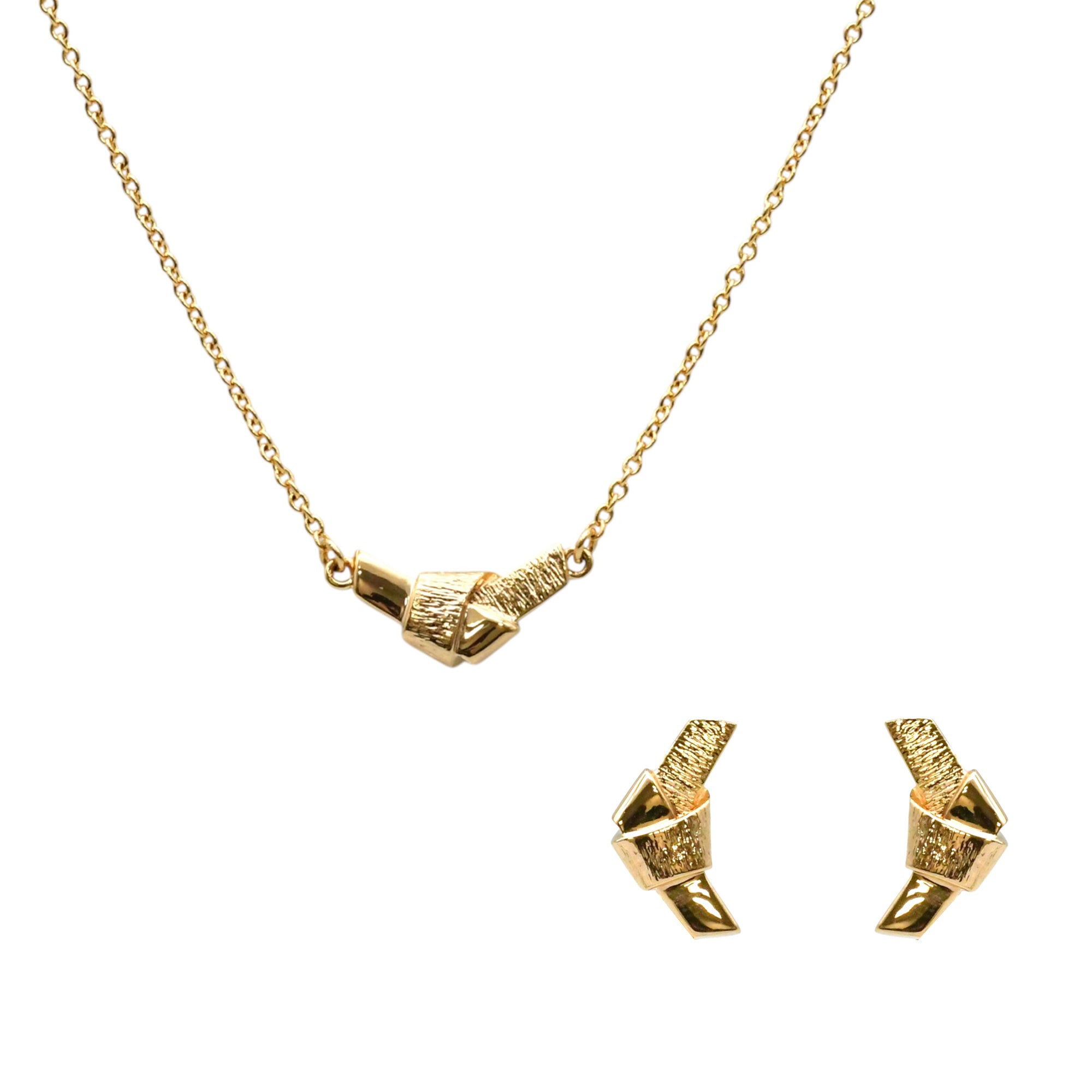 ムスビ プチネックレス+ピアスセット