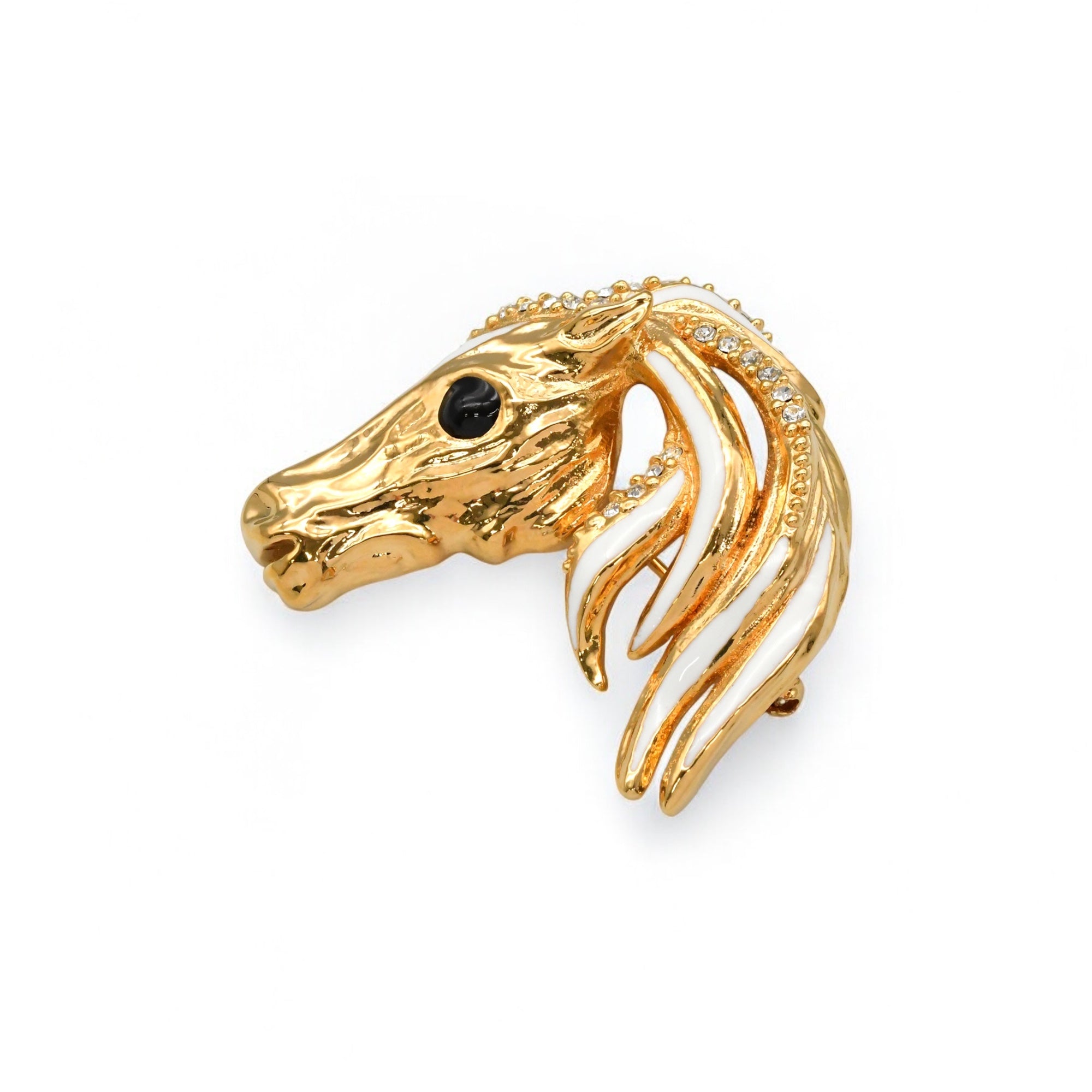 Cheval White Brooch