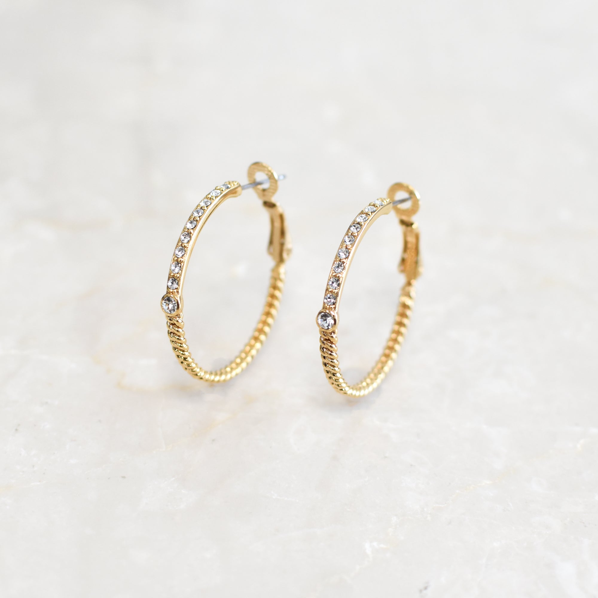 RIYO クリスタル フープ ピアス