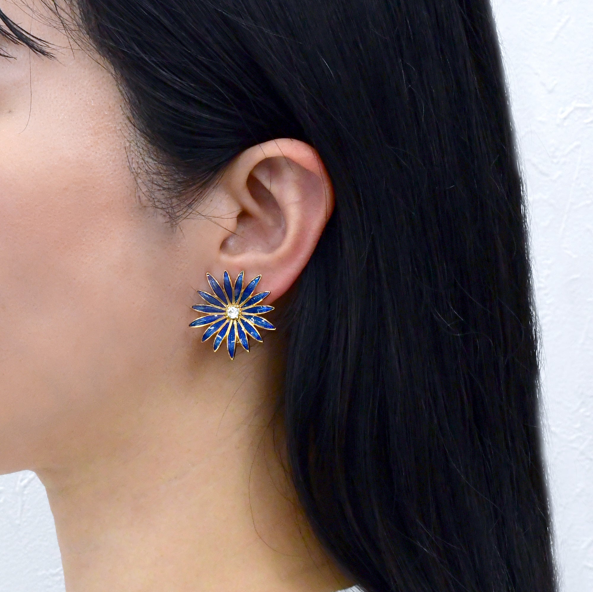marguerite blue earrings