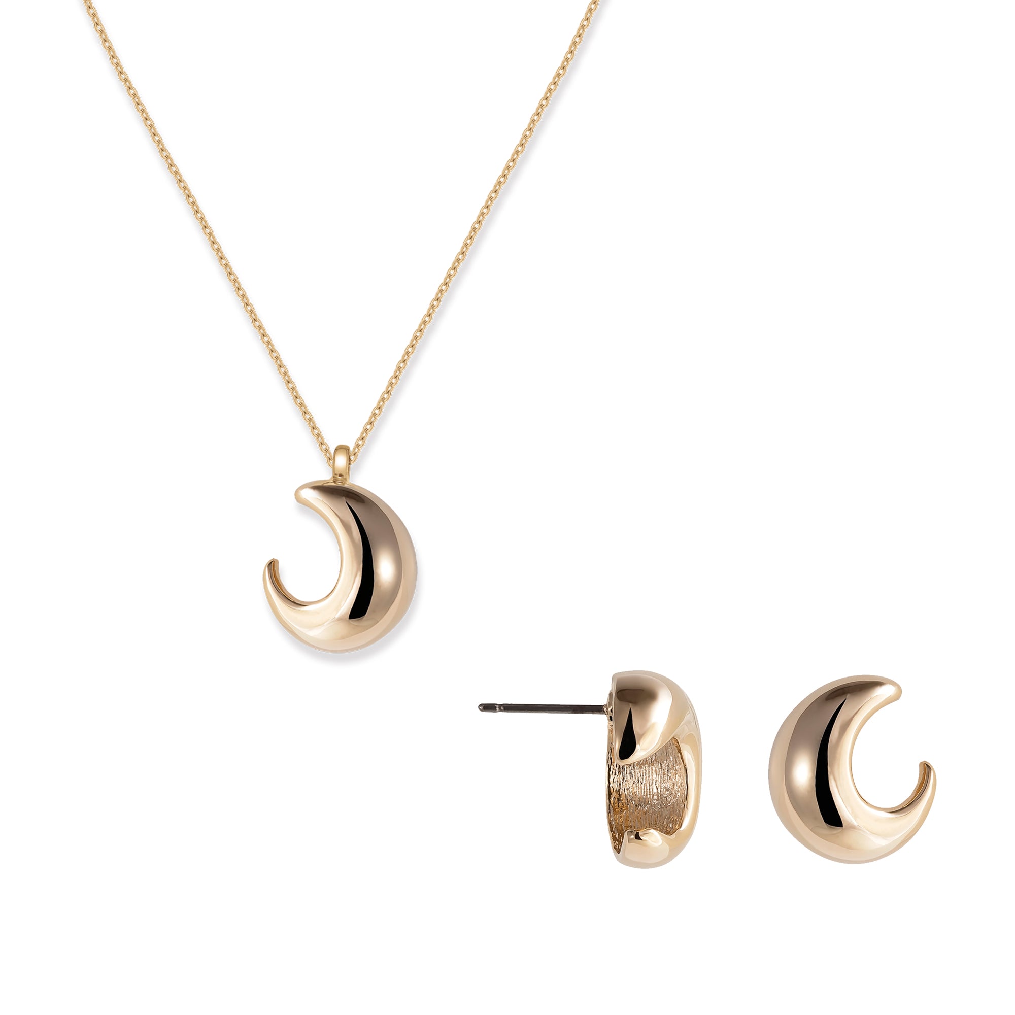 Tresor Monthly Crescent Moon Earrings Set