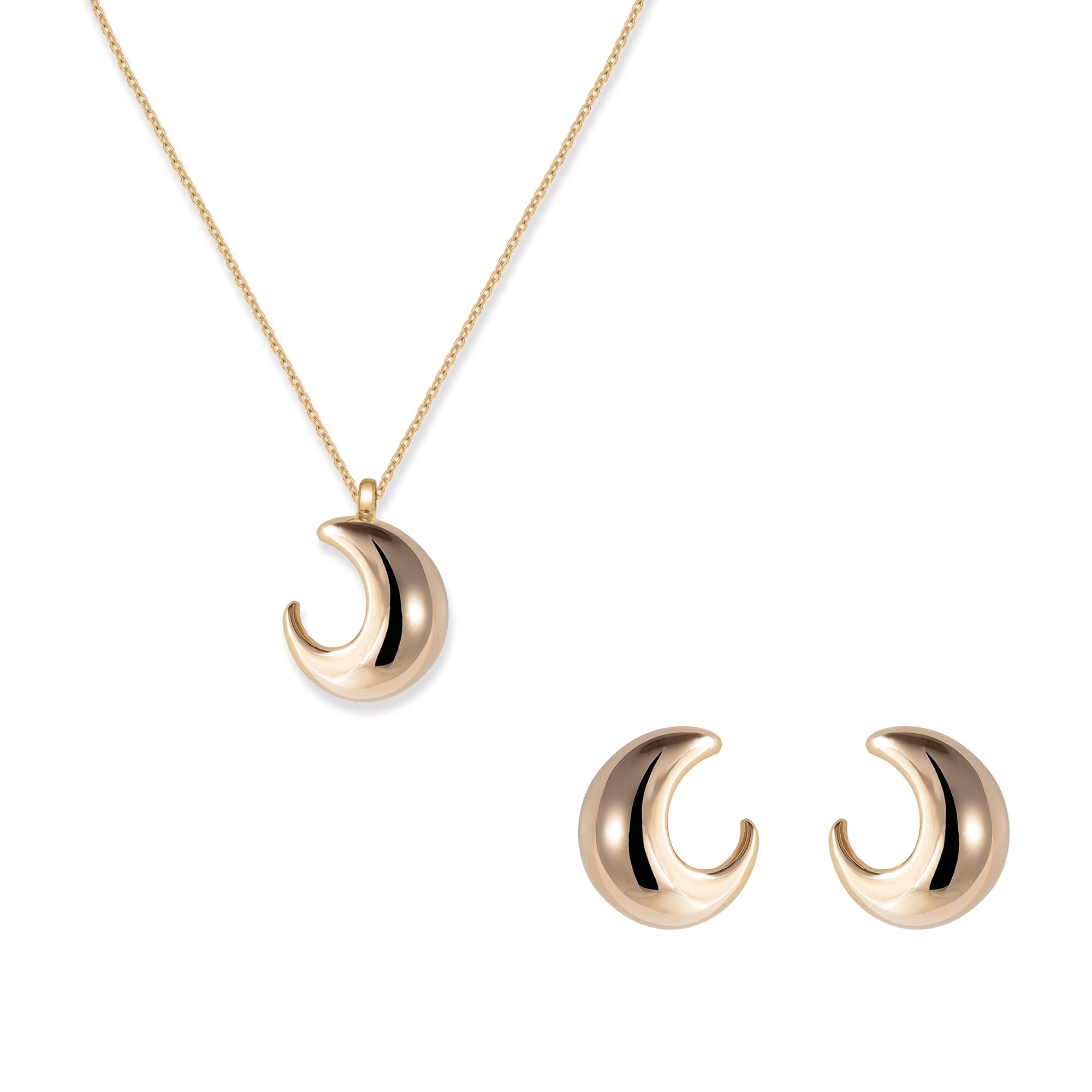 Tresor Monthly Crescent Moon Earring Set