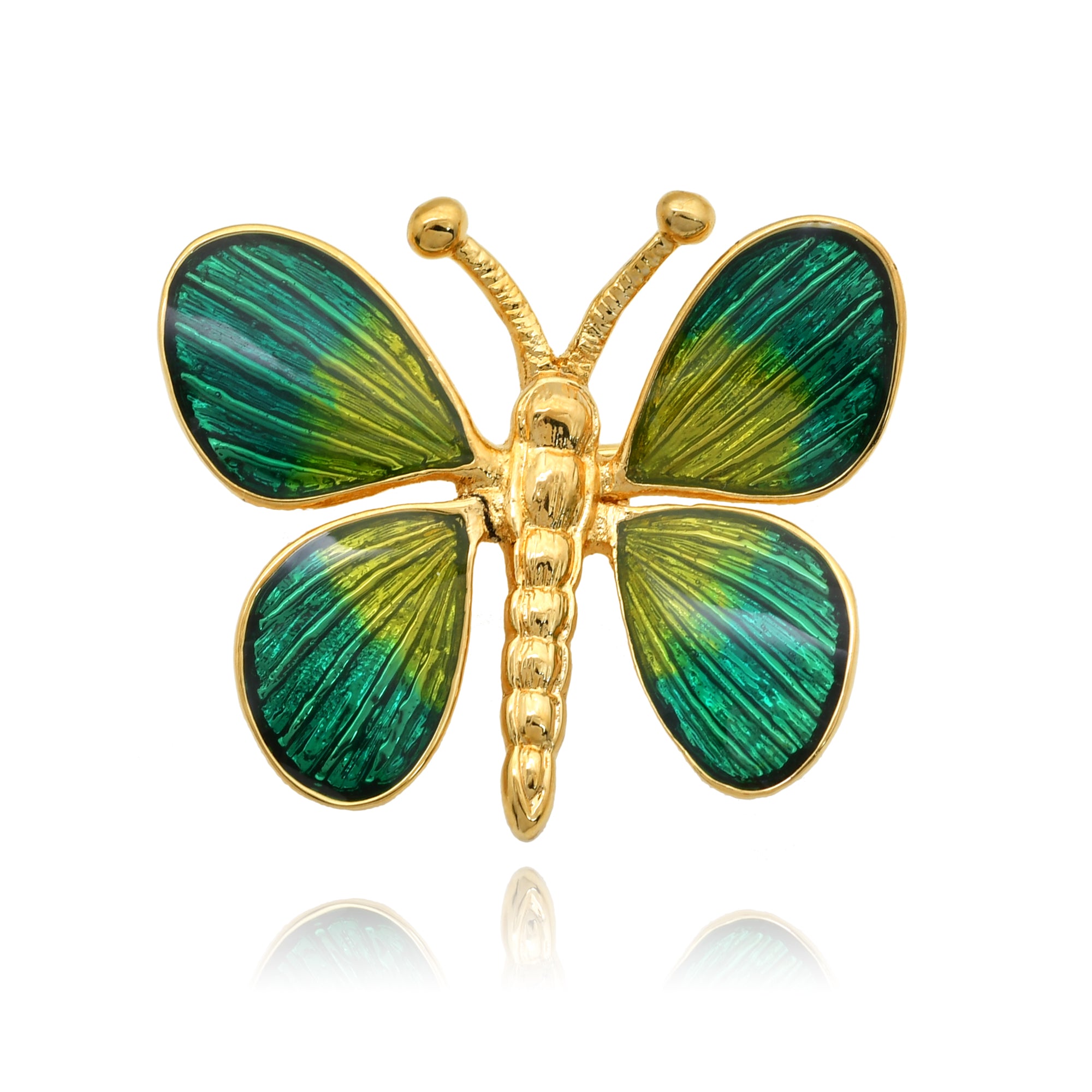 green butterfly brooch