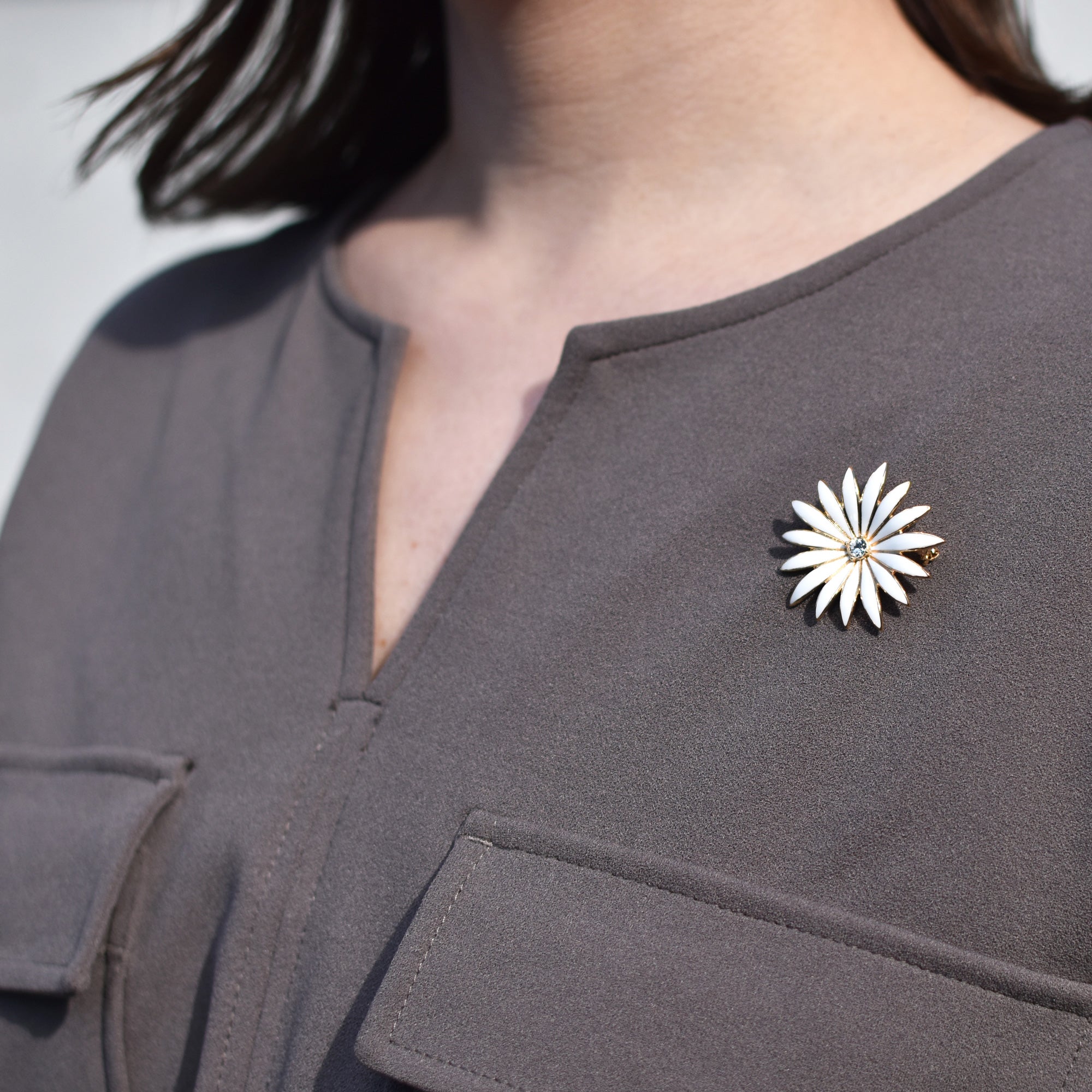 Marguerite White Brooch